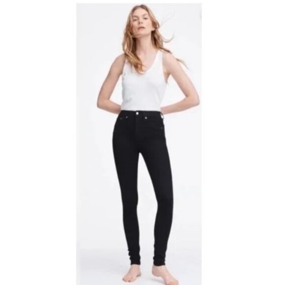 Rag & Bone Nina 27x31 Super High Rise Skinny Jeans in Black